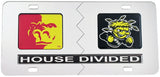 Pittsburg State (KS) + Wichita State House Divided Split License Plate Tag [Silver/Silver]