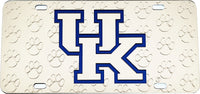 University of Kentucky Laser Cut UK Logo Satin Symbol Back Mirror Car Tag [Silver - Car or Truck]