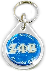 Zeta Phi Beta Domed Key Chain [Silver]