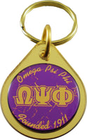 Omega Psi Phi Domed Key Chain [Gold]