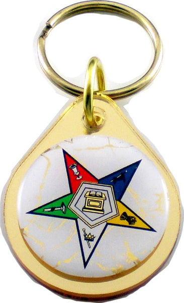 Eastern Star Domed Key Chain [Gold]
