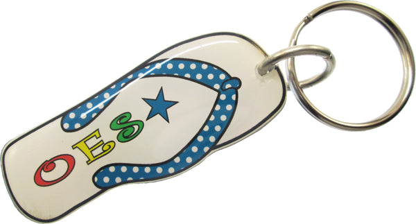 Eastern Star Flip Flop Sandal Key Chain [Silver]