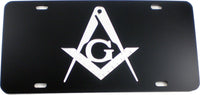 Mason Inlaid Color Mirror License Plate [Black/Silver]