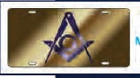 Mason Inlaid Color Mirror License Plate [Gold/Blue]