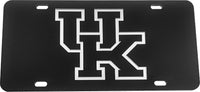University Of Kentucky Laser Cut Inlaid UK Logo Mirror Car Tag [Black/Silver]
