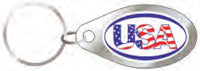 United States Flag Domed USA Mirror Keychain [Silver]