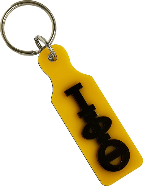 Iota Phi Theta Small/Mini Paddle Key Chain With Mirror [Gold]