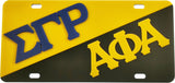 Sigma Gamma Rho + Alpha Phi Alpha Two Group Split License Plate [Gold/Black]