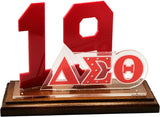 Delta Sigma Theta Acrylic Desktop Line #19 With Wooden Base [Brown]