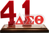 Delta Sigma Theta Acrylic Desktop Line #41 With Wooden Base [Brown]