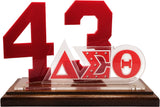 Delta Sigma Theta Acrylic Desktop Line #43 With Wooden Base [Brown]