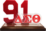 Delta Sigma Theta Acrylic Desktop Line #91 With Wooden Base [Brown]
