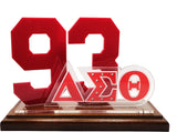 Delta Sigma Theta Acrylic Desktop Line #93 With Wooden Base [Brown]
