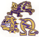 Omega Psi Phi 3-Pack B Embroidered Stick-On Applique Patches [Gold]