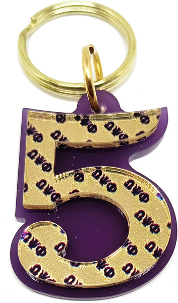 Omega Psi Phi Line #5 Key Chain [Purple]