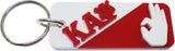 Kappa Alpha Psi Hand Sign Split Symbol Keychain [White/Red - 3"]
