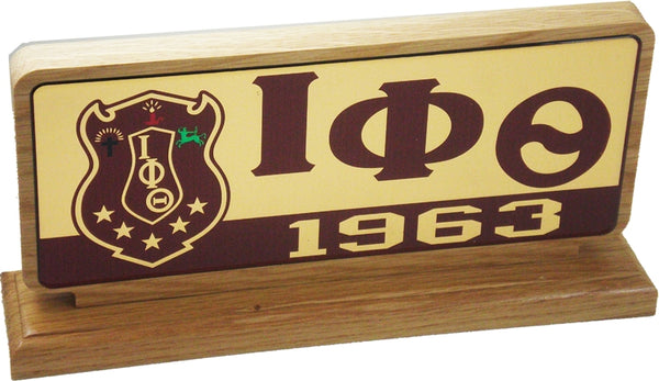 Iota Phi Theta Wood Desk Top Founders Piece [Brown]