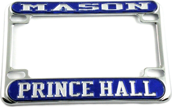 Mason Prince Hall Motorcycle License Plate Frame [Motorcycle Frame - Blue/Silver]