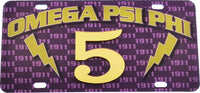 Omega Psi Phi Printed Line #5 License Plate [Purple]