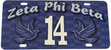 Zeta Phi Beta Printed Line #14 License Plate [Blue]