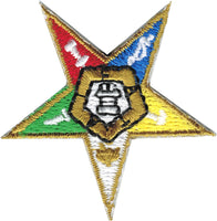 Eastern Star Pentagram Down Iron-On Patch [Gold]