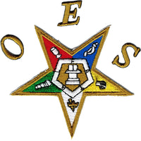 Eastern Star Pentagram Down Iron-On Patch [Gold]
