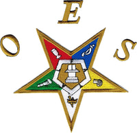 Eastern Star Pentagram Down Iron-On Patch [Gold]