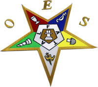 Eastern Star Pentagram Down Iron-On Patch [Gold]