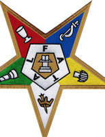 Eastern Star Pentagram Down Iron-On Patch [Gold]