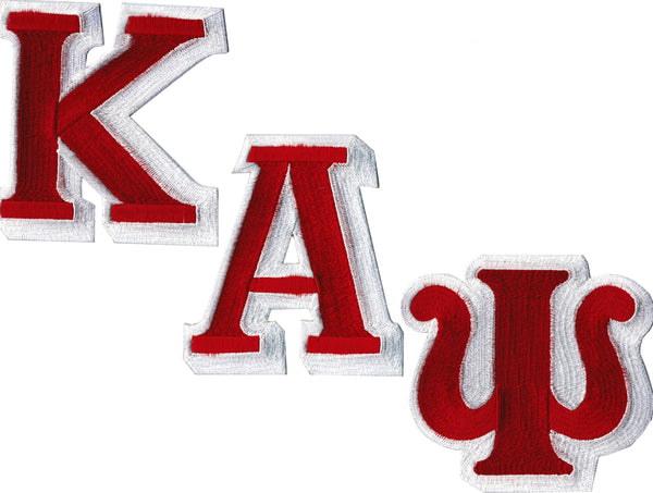 Kappa Alpha Psi Large Letter Iron-On Patch Set [Red]