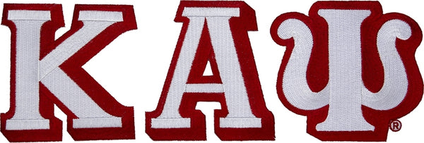 Kappa Alpha Psi Large Letter Iron-On Patch Set [White]