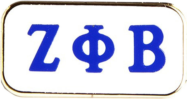 Zeta Phi Beta 3 Letter Bar Lapel Pin [White]