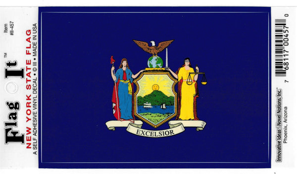 Innovative Ideas Flag It New York State Flag Self Adhesive Vinyl Decal [Blue]