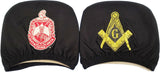 Delta Sigma Theta + Mason Car Seat Headrest Cover Set [Black/Black]