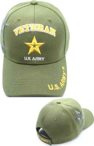 U.S. Army Veteran New Star Shadow Mens Cap [Olive Green]