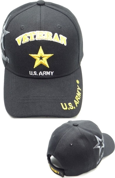 U.S. Army Veteran New Star Shadow Mens Cap [Black]