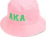Big Boy Alpha Kappa Alpha Divine 9 S145 Reversible Womens Bucket Hat [Pink/Green]