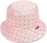 Big Boy Alpha Kappa Alpha Divine 9 S145 Reversible Womens Bucket Hat [Black/Pink]