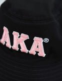 Big Boy Alpha Kappa Alpha Divine 9 S145 Reversible Womens Bucket Hat [Black/Pink]