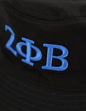 Big Boy Zeta Phi Beta Divine 9 S145 Reversible Womens Bucket Hat [Black/Royal Blue]