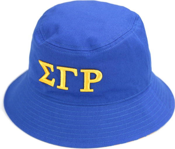 Big Boy Sigma Gamma Rho Divine 9 S145 Reversible Womens Bucket Hat [Royal Blue/Gold]