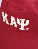 Big Boy Kappa Alpha Psi Divine 9 S145 Reversible Mens Bucket Hat [Crimson Red/Ivory White]