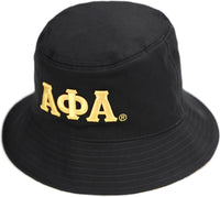 Big Boy Alpha Phi Alpha Divine 9 S145 Reversible Mens Bucket Hat [Black/Old Gold]