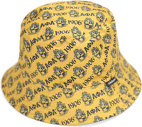 Big Boy Alpha Phi Alpha Divine 9 S145 Reversible Mens Bucket Hat [Black/Old Gold]