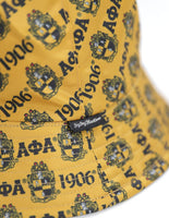 Big Boy Alpha Phi Alpha Divine 9 S145 Reversible Mens Bucket Hat [Black/Old Gold]