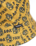 Big Boy Alpha Phi Alpha Divine 9 S145 Reversible Mens Bucket Hat [Black/Old Gold]
