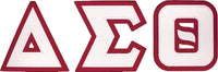 Delta Sigma Theta Satin Tackle Twill Letters Iron-On Patch Set [White]