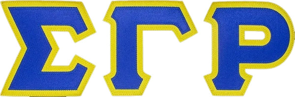Sigma Gamma Rho Satin Tackle Twill Letters Iron-On Patch Set [Blue]