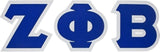 Zeta Phi Beta Satin Tackle Twill Letters Iron-On Patch Set [Blue]