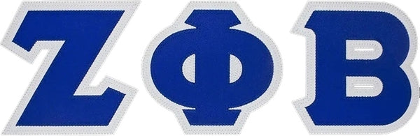 Zeta Phi Beta Satin Tackle Twill Letters Iron-On Patch Set [Blue]